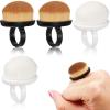 4 Pcs Dust Brush for Nails, Nail Brush Duster Soft Nail Brushes Portable Nails Duster Tools for Manicure and Pedicure,Black and White view 1