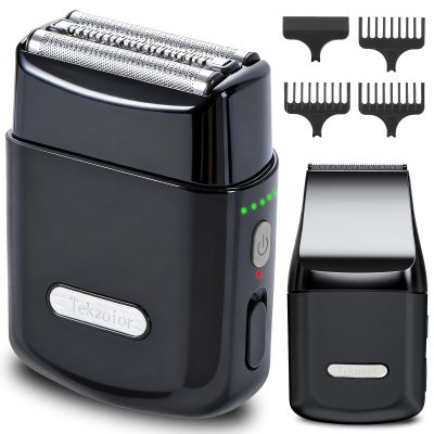 Men's 2-in-1 Rechargeable Foil Shaver & Hair Clipper, Beard & Sideburn Grooming Trimmer, 3 Floating Blades Electric Razor, 7200RPM High-Speed Motor, IPX7 Waterproof, Travel-Friendly