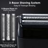 Men's 2-in-1 Rechargeable Foil Shaver & Hair Clipper, Beard & Sideburn Grooming Trimmer, 3 Floating Blades Electric Razor, 7200RPM High-Speed Motor, IPX7 Waterproof, Travel-Friendly view 4
