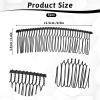 5 Pieces Black Metal Hair Comb Clip, 30 Teeth Wire Twist Hair Comb Large Wide Side Hairs Combs Bridal Wedding Veil Combs for Women Fine Hairstyle Accessories view 2