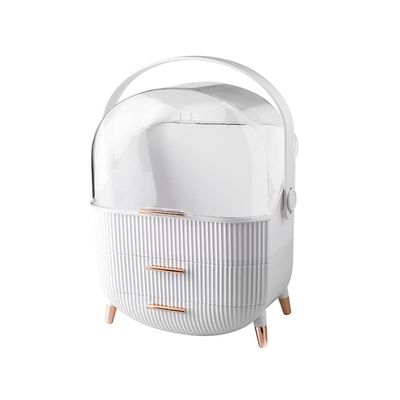 ASWRTYJO Big Capacity Cosmetic Storage Box Waterproof Dustproof Bathroom Desktop Beauty Makeup Organizer Skin Care Drawer(Onecolor)