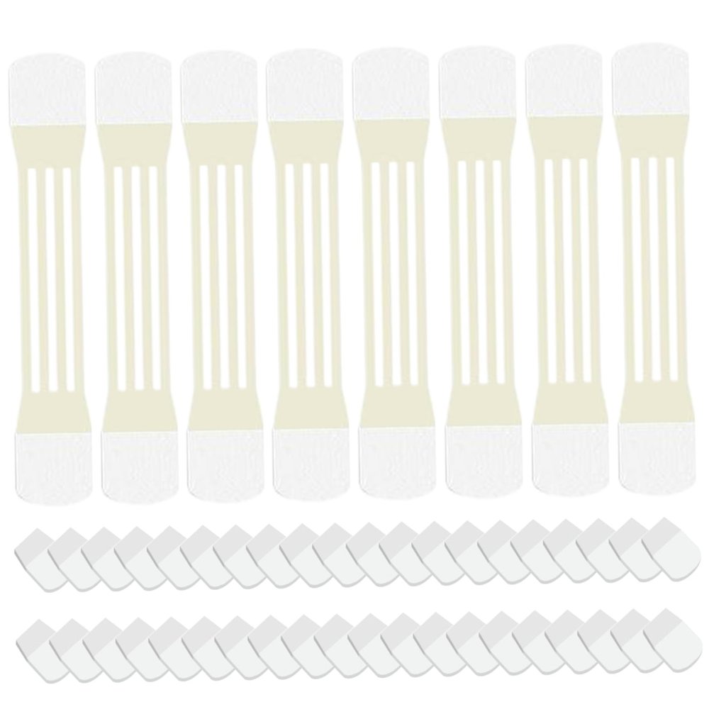 Elastic Neck Lift Tape with 40 Adhesive Pads, 8Pcs Breathable Skin-Friendly Wrinkle Reducing Strips, Invisible Support for Smooth Look