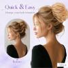 SLEEKALON Human Hair Messy Bun Hair Piece Real Scrunchies Layered Fluffy Wavy Curly Dark Brown & Light Brown Hair Bun Ponytail Extensions for Women Girls-30g,#2RP6R view 2