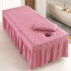 Massage Table Skirt With Hole,Quilted Pattern Massage Table Cover,Thickened Massage Linens, Massage Fitted Sheet, Massage Face Rest Cover With Hole,for Beauty Salon SPA view 1