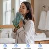 Kitchen Towels Cotton face Towels Reusable Bathroom Hand Towels with Hanging Loops Thin washcloths Quick Dry Towels Set Soft washcloths for face Double-Faced Jacquard 4ply cotton gauze,4PC,13.4"x15.7" view 2