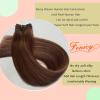 Fenicy Weft Real Human Hair Extensions Color 6 Chocolate Brown Sew in Double Wefts Weaves Premium Remy Silky Straight Hair Walnut Brown 22inch 100g view 3