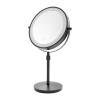 8-inch Ladies' Dressing Mirror Desktop, 360 Rotating Metal Dressing Mirror with Stand, Suitable for Home and Office Decoration, USB Charging, Magnification Function 1x / 7X, Black view 1