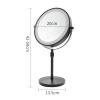 8-inch Ladies' Dressing Mirror Desktop, 360 Rotating Metal Dressing Mirror with Stand, Suitable for Home and Office Decoration, USB Charging, Magnification Function 1x / 7X, Black view 2