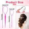 12 PCS Topsy Tail Hair Tool Set Ponytail Pull Through Tools Hair Loop Styling Tools in Large and Small French Braiding Hairs Tool for Women 6 Colors view 2