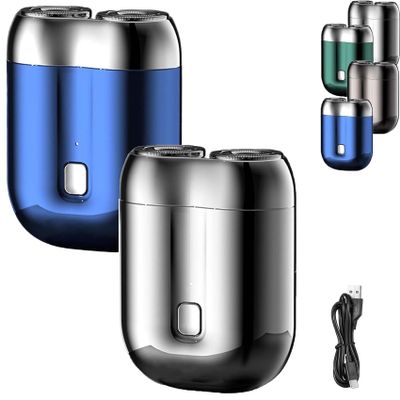 Mini Double Head Electric Shaver,2026 New Upgrade Mini Electric Shaver,Ipx-7 Waterproof Razor Portable Mini Electric Men's Shaver,USB Rechargeable Shaver for Home,Travel (2PCS-A)