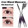 2 Stick Mascara Black,Iron Wand Waterproof With Metal Brush,3D Curling Tubing Mascara,Natural Volume and Length,Quick-Drying and Smudge-Proof view 2