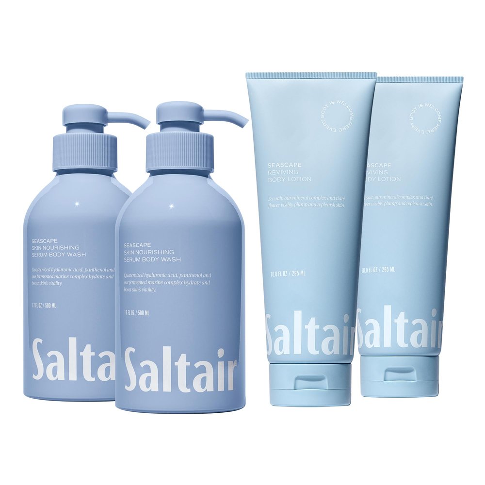 Saltair Seascape Body Wash & Lotion Bundle Hydrating Body Cleanser and Moisturizing Lotion Set for Women and Men