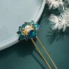 EWUROI Peony hairpin headwear ancient costume enamel handmade view 2