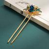 EWUROI Peony hairpin headwear ancient costume enamel handmade view 3