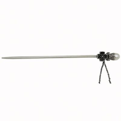 EWUROI S925 silver orchid pearl tassel hairpin for women