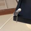 EWUROI S925 silver orchid pearl tassel hairpin for women view 2