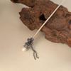 EWUROI S925 silver orchid pearl tassel hairpin for women view 3