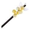 EWUROI Glass Flower Ancient Hairpin Women's Yellow Wooden Headdress Cheongsam Jewelry Daily view 1