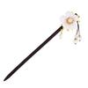EWUROI Retro Pearl Glass Hairpin Ancient Costume Headdress Accessories Wooden Plate Women view 1