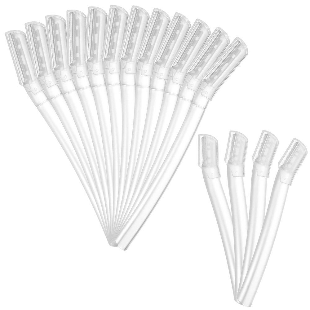 16PCS Facial Dermaplaning Razor for Women, Professional Eyebrow Razor, Ergonomic Handle Face Dermaplaning Tool for Sensitive Skin, Precision Blades for Gentle Exfoliation, Transparent