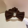 EWUROI Retro Temperament Imitation Pearl Square Buckle Velvet Hair Circle Ornaments view 1
