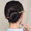 EWUROI Flower Hair Ornaments For Female Brides Hairpins Made Of Red Sandalwood Handmade view 2
