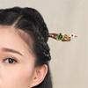 EWUROI Flower Hair Ornaments For Female Brides Hairpins Made Of Red Sandalwood Handmade view 3