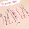 Elegaperma 6Pcs Eye Brow Scissors,Brow Trimmer with Come,Eyebrow Razor,Pink view 2