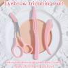 Elegaperma 6Pcs Eye Brow Scissors,Brow Trimmer with Come,Eyebrow Razor,Pink view 3