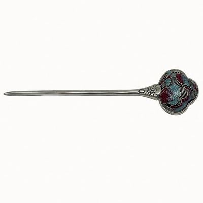 EWUROI S925 silver antique enamel colored classical hairpin