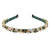 YARN & INK Women's Emerld Headbands Non Slip, Fashion Headband Cute Beaded Bling HairBand Hair Accessories Vintage for Women Girls (Green Rhinestones) view 1