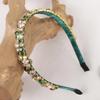 YARN & INK Women's Emerld Headbands Non Slip, Fashion Headband Cute Beaded Bling HairBand Hair Accessories Vintage for Women Girls (Green Rhinestones) view 2