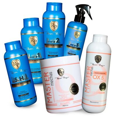 Robson Peluquero Professional Salon Hair Care Kit  CCRP Capillary Schedule 4-Step Repair + Master Mechas 5 Vol Bleaching System | Damage Recovery Capillary Schedule & Gentle Lightening Hair Set
