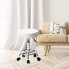 Adjustable Round Rolling Stool with Wheels, PU Leather Swivel Seat for Spa, Salon, Tattoo, Home Office - Ergonomic Height Adjustable White Stool view 2