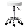 Adjustable Round Rolling Stool with Wheels, PU Leather Swivel Seat for Spa, Salon, Tattoo, Home Office - Ergonomic Height Adjustable White Stool view 4