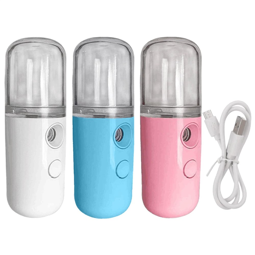 3 Pieces Facial Mister Nano Mist Spray 30ml ABS Nano Facial Steamer Cordless Portable Handheld Face Steamer USB Rechargeable for Face Moisturizing Deep Cleaning Hydration Refreshing Skin Care