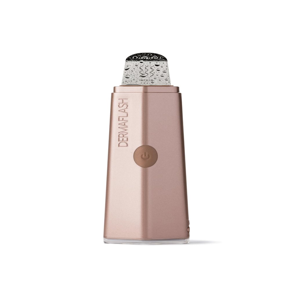 DERMAFLASH DERMAPORE+ Skin Care Device, Ultrasonic 2-in-1 Pore Extractor and Skincare Infuser, Rose Gold