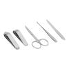 5 Pcs Blue Nail Clippers Set, Manicure Tools, Stainless Steel Nail Care Kit with Flat Bevel Nail Clipper, Eyebrow Clipper, Ear Spoon, Nail File, Cork Storage for Home Travel view 3