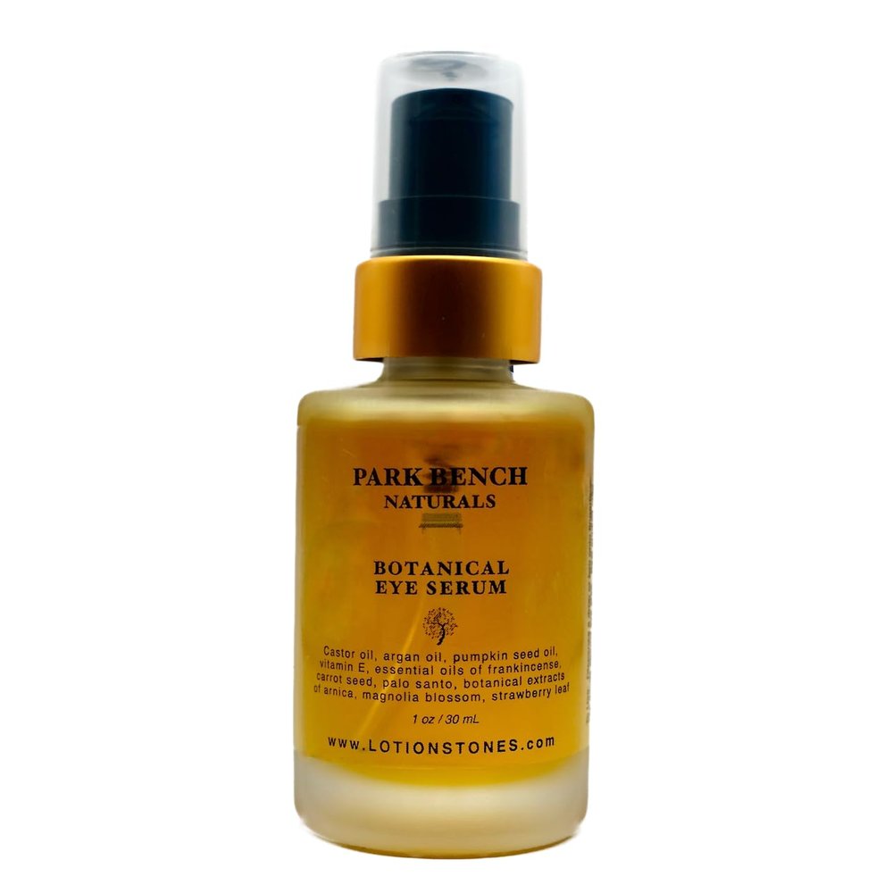 LOTION STONES Botanical Eye Serum with Argan Oil, Castor Oil, Vitamin E, Natural Anti-Aging Under Eye Treatment for Dark Circles and Puffiness, 1 oz