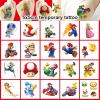 20PCS Super Mario Bros Temporary Tattoos Stickers Cute Cartoon Waterproof Stickers for Kids,Classroom Reward Supplies,Birthday Party Halloween and Christmas Surprise Decoration Supplies view 2