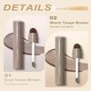 2PCS Cool Toned Liquid Contour Stick for Fair Pale Light Olive Skin, Grey Nose Contour with Brush, Long Lasting Cream Bronzer Gray, Blendable Lightweight Contouring Makeup #01 Cool Taupe Brown view 2