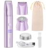 Bikini Trimmer for Women 2 in 1 Electric Razors for Women - Wet and Dry Electric Lady Shaver, Smooth Facial Hair Remover and Body Hair Trimmer for Bikini,Leg, Underarm, Face, Private Area (Purple) view 1