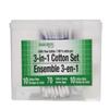 (2Pck) Assured 3-in-1 Cotton Sets in Travel Cases, 7x3x1.75-in. view 1
