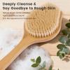 Bamboo Back Scrubber for Shower with Curved Long Handle - Stiff Natural Boar Bristles for Men and Women, Deep Cleansing and Exfoliating, Anti-Slip Grip for Wet or Dry Brushing view 2