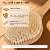 Bamboo Back Scrubber for Shower with Curved Long Handle - Stiff Natural Boar Bristles for Men and Women, Deep Cleansing and Exfoliating, Anti-Slip Grip for Wet or Dry Brushing view 3