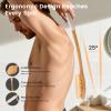 Bamboo Back Scrubber for Shower with Curved Long Handle - Stiff Natural Boar Bristles for Men and Women, Deep Cleansing and Exfoliating, Anti-Slip Grip for Wet or Dry Brushing view 4