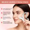 erdnretl Gua Sha & Face Roller, Stainless Steel Gua Sha Facial Tools,Lymphatic Drainage Massager for Face, Eyes,Chin & Jawline Sculpting,Body Gua Sha Tools with Pouch (Light Silver) view 3