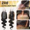 Honey Blonde Highlights Body Wave 3 Bundles with 2x6 HD Lace Closure Human Hair Ombre Balayage 1b/27 Color, Sew In Weave 12A Brazilian Virgin Remy Hair 18 20 22+16 Inch view 4