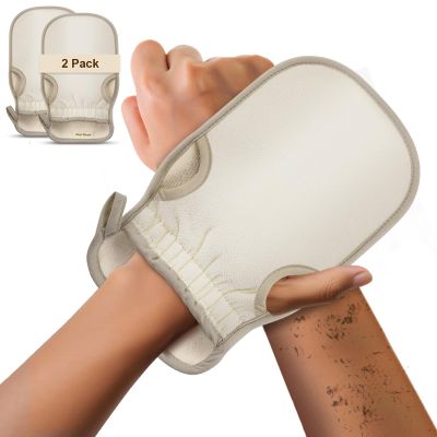 Aswdbbn Exfoliating Glove (Original) Machine Washable Newly Upgraded With Thumb Holes Korean Body Scrubber 100% Vegan Viscose Exfoliating Mitt for Dead Skin Removal, Keratosis Pilaris & Self-Tan Prep