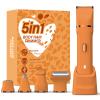 HOHOLE 5-in-1 Bikini Trimmer for Women, IPX7 Waterproof Electric Razors Shaver, Cordless Body Hair Trimmer, Facial & Pubic Hair Removal, Ceramic Blade (Pure Orange) view 1